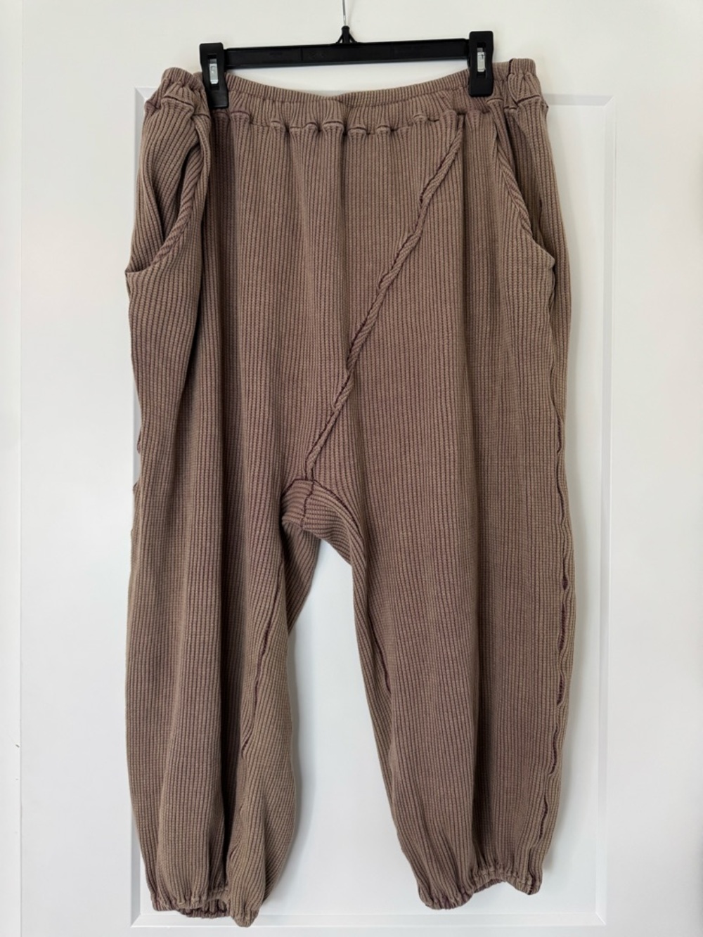 Free People Mauve-Brown Relaxed Harem Joggers - Picture 2 of 6